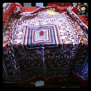 Global Girlfriend Accessories - Tribal Tassel Scarf 40 inch Square NWT Global Girlfriend Accessories - Tribal Tassel Scarf 40 inch Square NWT